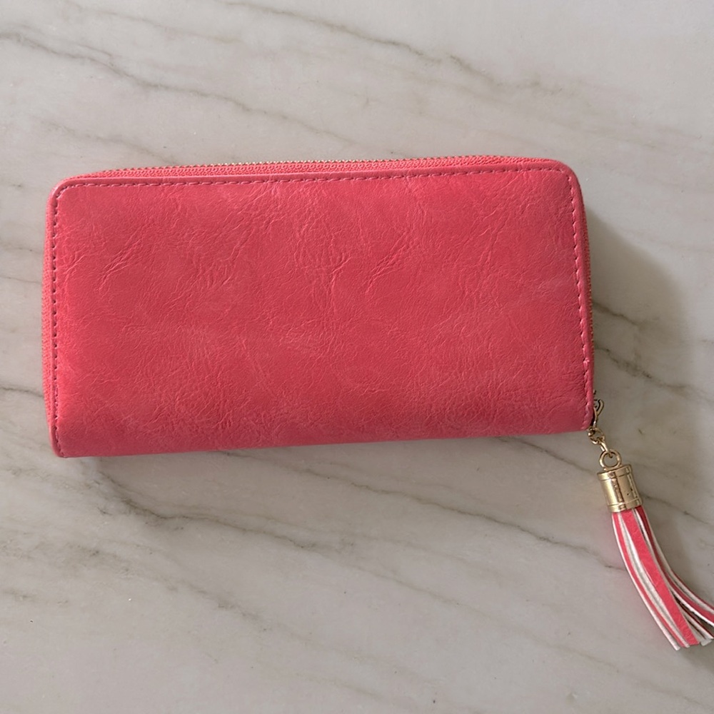 NWOT Pretty salmon pink wallet